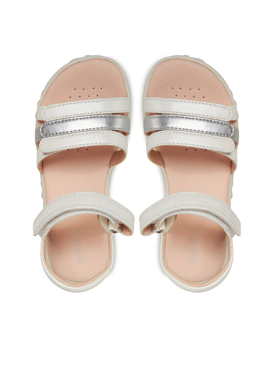 Geox Basutės Geox J Sandal Haiti Girl J458ZD 000NF C0459 S Balta