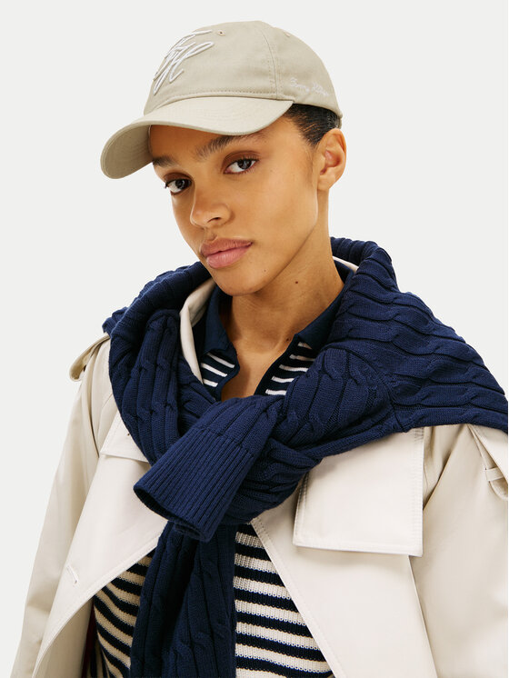 Tommy Hilfiger Czapka z daszkiem Tommy Hilfiger Logo Embroidery Baseball Cap AW0AW18338 Beżowy
