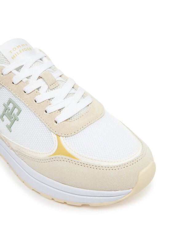 Tommy Hilfiger Sneakersy Tommy Hilfiger Casual Fashion Runner Mix FW0FW08324 Béžová