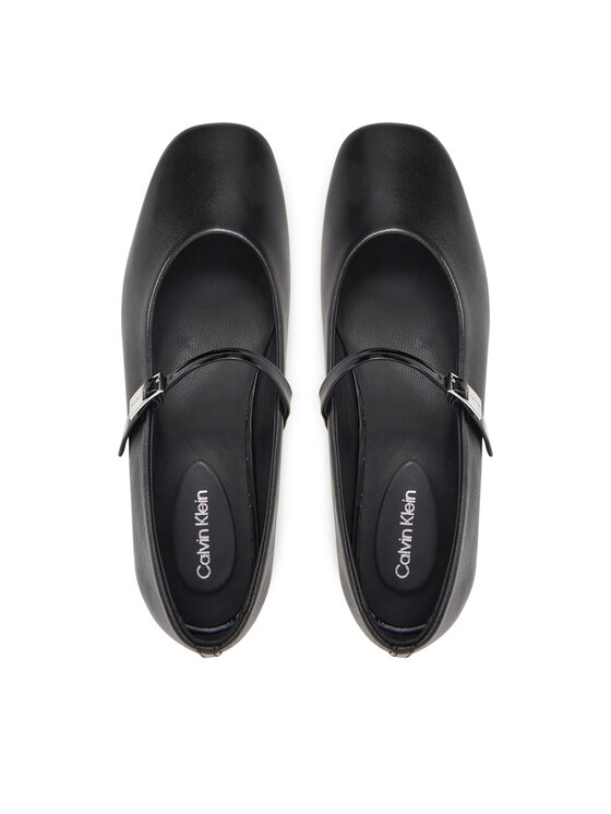 Calvin Klein Baleriny Calvin Klein Ballerina New Buckle - Lth HW0HW02483 Czarny