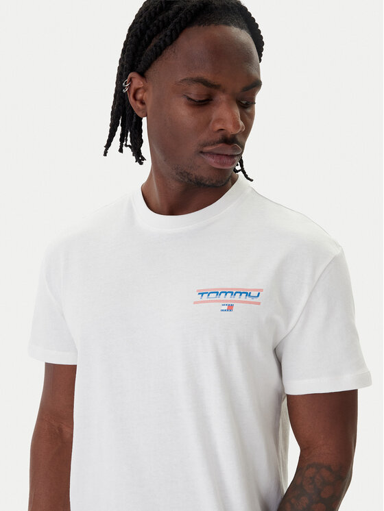 Tommy Jeans Tommy Jeans Camiseta Poster DM0DM22541 Blanco Regular Fit