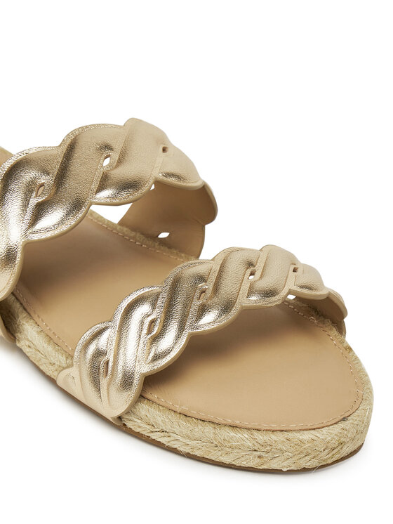 Tommy Hilfiger Espadrilky Tommy Hilfiger Metallic Rope Espadrille Mule FW0FW08670 Zlatá