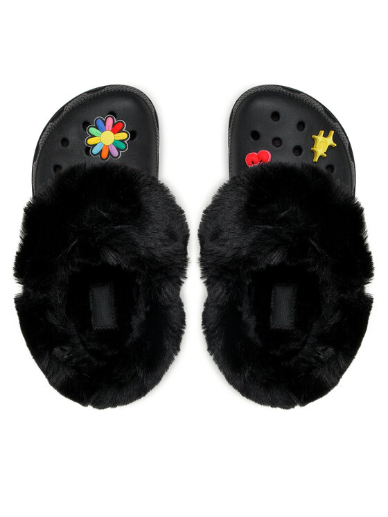 Crocs Чехли Crocs Classic Mammoth Charm Clog 207409 Черен