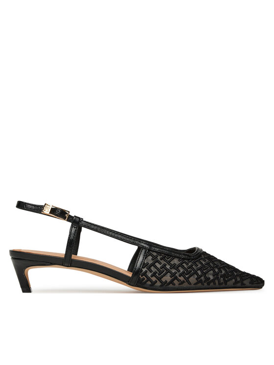 Tommy Hilfiger Décolleté Tommy Hilfiger Mono Squared Toe Kitten Slingb FW0FW08746 Nero