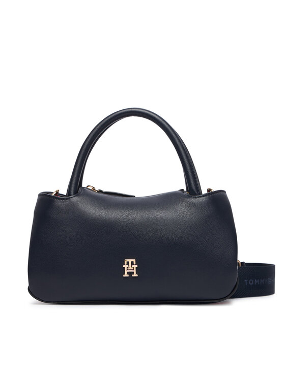 Tommy Hilfiger Дамска чанта Tommy Hilfiger Th Logotape Mini Satchel AW0AW18743 Тъмносин