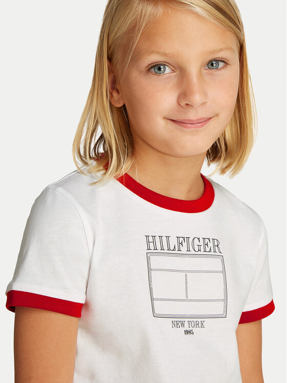 Tommy Hilfiger Tommy Hilfiger Marškinėliai KG0KG08528 S Balta Regular Fit