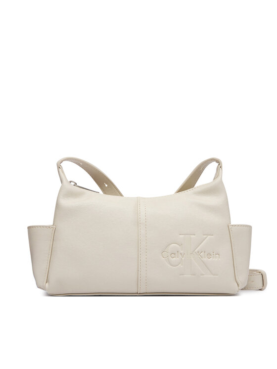 Calvin Klein Soma Calvin Klein Pockets Monologo Crossbody LV04F3687G Krēmkrāsas