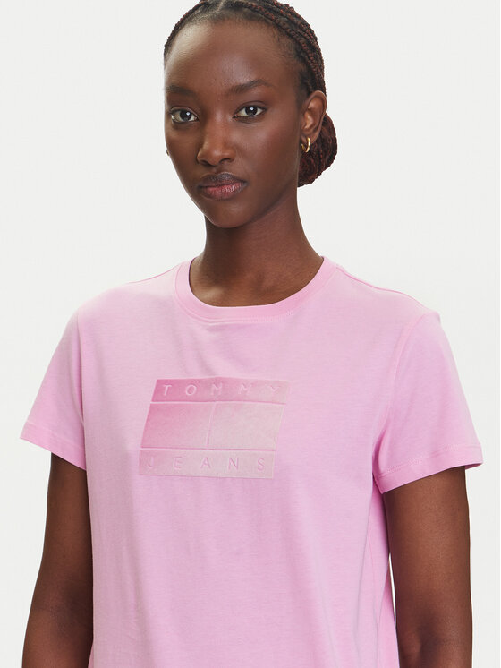 Tommy Jeans Tommy Jeans T-Shirt Gradient Flag DW0DW20905 Ροζ Regular Fit