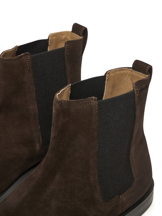 Calvin Klein Kotníková obuv s elastickým prvkem Calvin Klein Ess Rubber Chelsea Su HM0HM02055 Hnědá