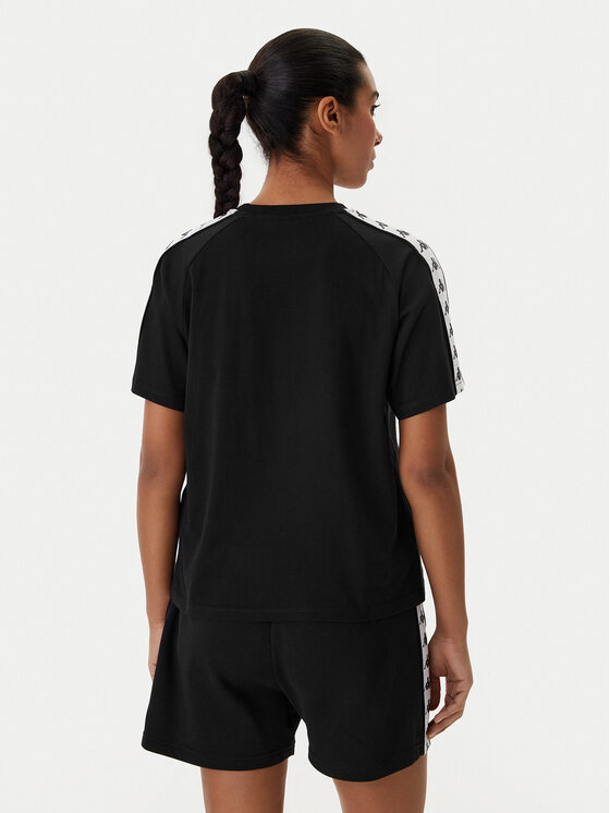 Kappa Kappa Camiseta Banda Adi 371U6WW Negro Regular Fit