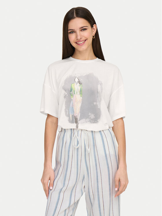 ONLY ONLY Футболка Melina 15342876 Білий Regular Fit