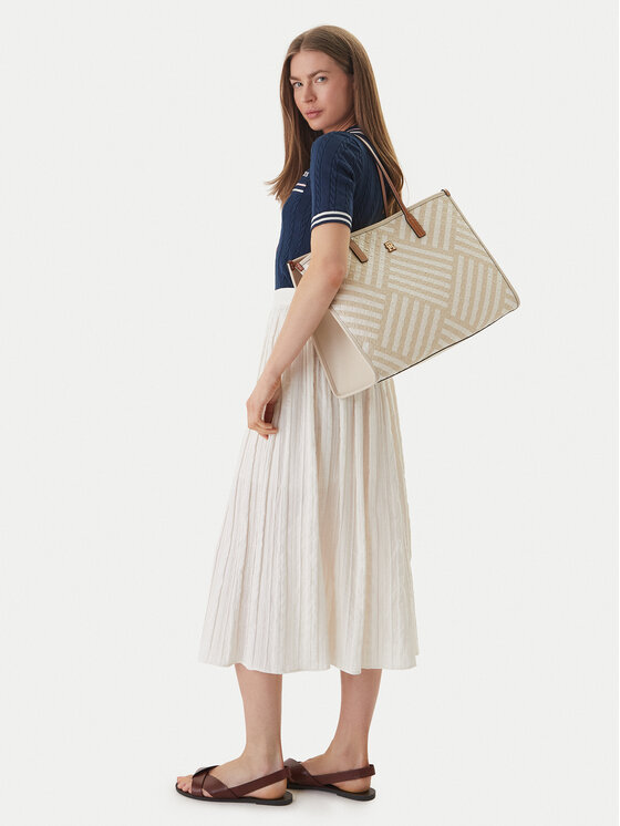 Tommy Hilfiger Ročna torba Tommy Hilfiger Th City Tote AW0AW18394 Bež
