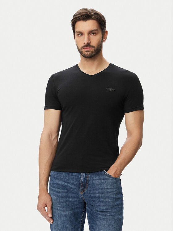 Guess Guess Футболка M6YI32 K3735 Чорний Extra Slim Fit