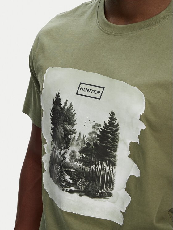 Hunter Hunter Футболка Duart Graphic HARM0033251 Хакі Regular Fit
