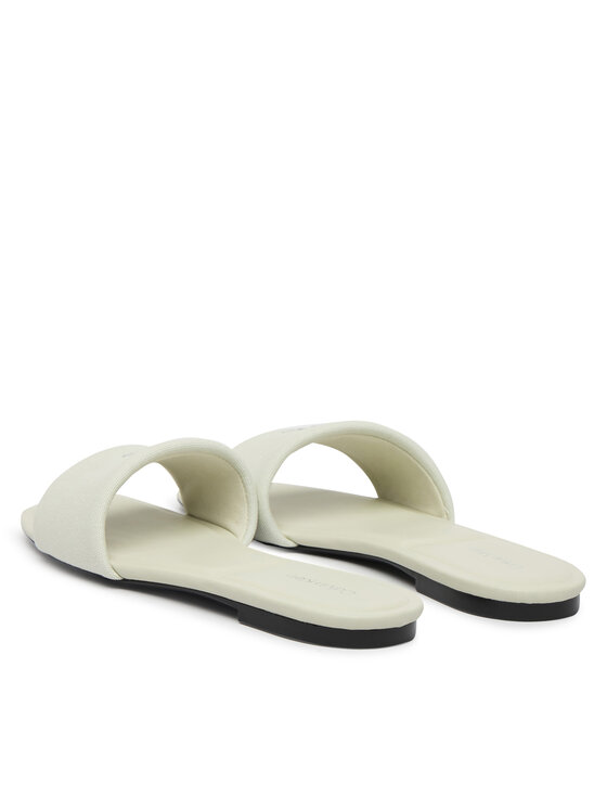 Calvin Klein Iešļūcenes Calvin Klein Square Flat Sndl Canvas Hw HW0HW03129 Balts