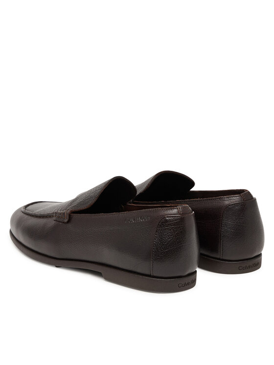 Calvin Klein Loaferice Calvin Klein Low Prof Loafer Txt Lth HM0HM02175 Tamno smeđa