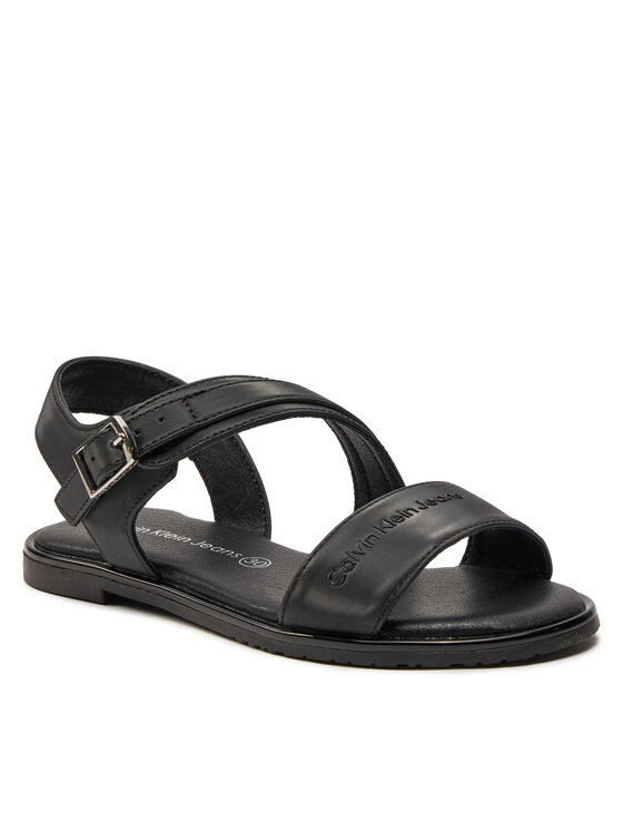 Calvin Klein Jeans Sandały Calvin Klein Jeans Flat Sandal V3A2-80825-1688 M Czarny
