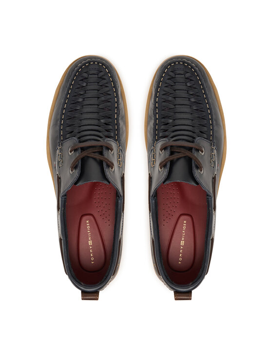 Tommy Hilfiger Scarpe basse Tommy Hilfiger Hilfiger Braided Lth Boat Shoe FM0FM05892 Blu scuro