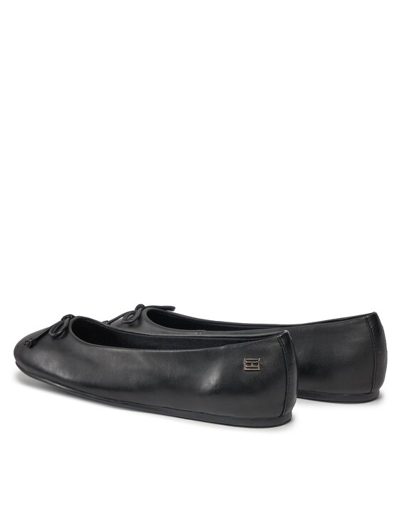 Tommy Hilfiger Μπαλαρίνες Tommy Hilfiger Essential Leather Ballerina FW0FW07768 Μαύρο