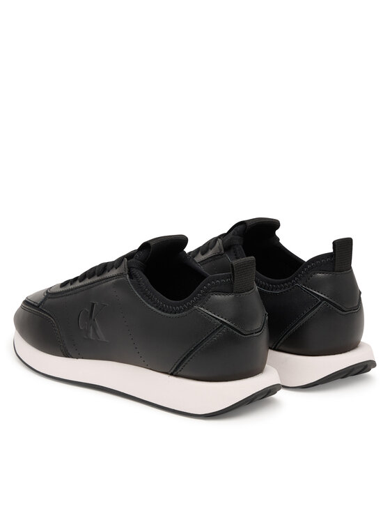 Calvin Klein Sneakersy Calvin Klein Retro Runner Sock Panl Lth Neo HW0HW03118 Czarny