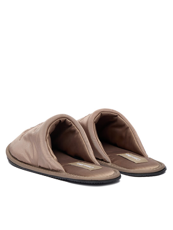 Calvin Klein Jeans Papuče Calvin Klein Jeans Slipper Satin Moire YW0YW02053 Béžová