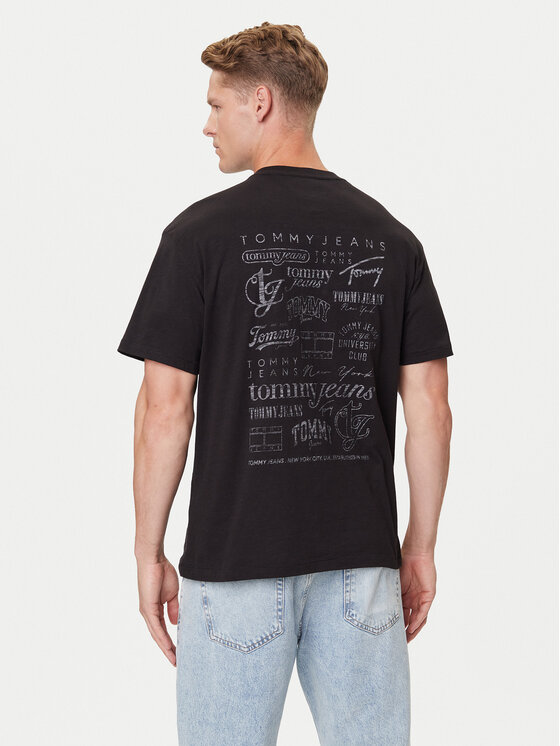 Tommy Jeans Tommy Jeans Camiseta Archive Logos DM0DM21584 Negro Relaxed Fit