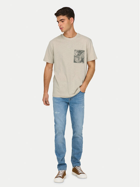 Only & Sons Only & Sons Футболка 22025286 Бежевий Regular Fit