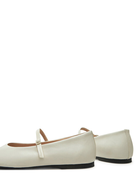 Calvin Klein Balerini Calvin Klein Mary Jane Ballerina - Lth HW0HW02307 Écru
