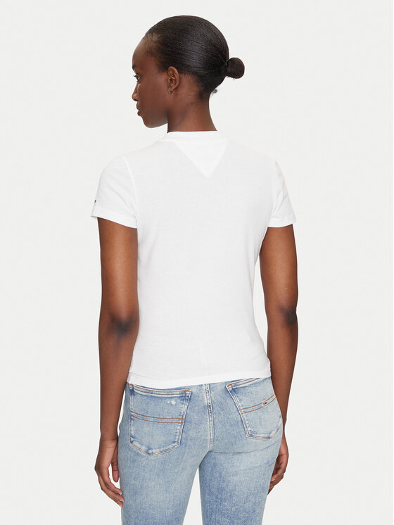 Tommy Jeans Tommy Jeans T-shirt Romance DW0DW21342 Écru Slim Fit