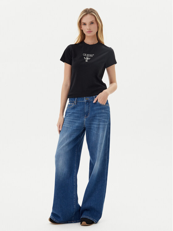 Guess Guess T-Shirt V4YI21 KCDH1 Schwarz Slim Fit