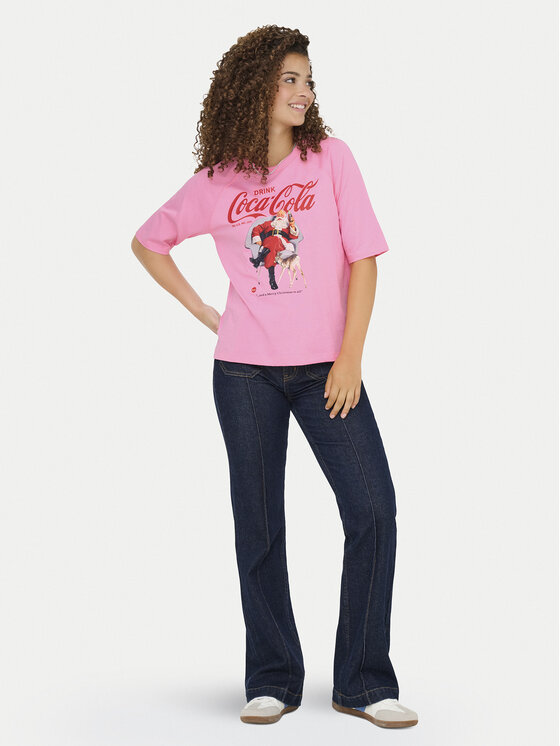 ONLY ONLY Camiseta Coca Cola 15355794 Rosa Regular Fit