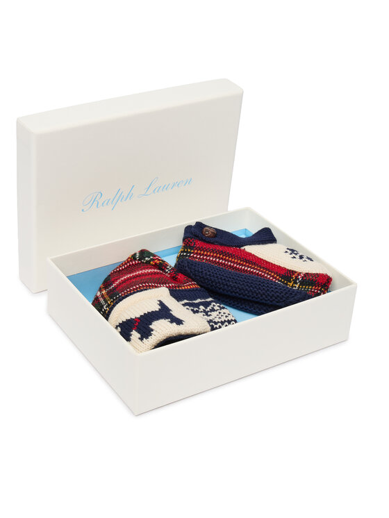 Polo Ralph Lauren Set căciulă și șosete Polo Ralph Lauren Holiday Hat Boot Set 320B29055001 Bleumarin