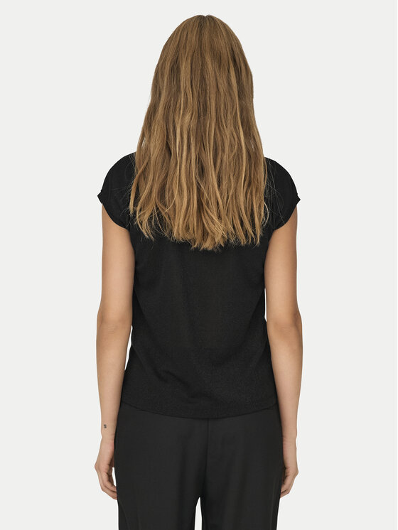 ONLY ONLY Camiseta Silvery 15136069 Negro Loose Fit