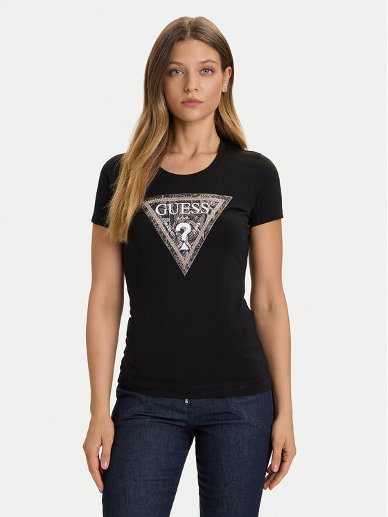 Guess Guess Camiseta W5BI15 J1314 Negro Slim Fit