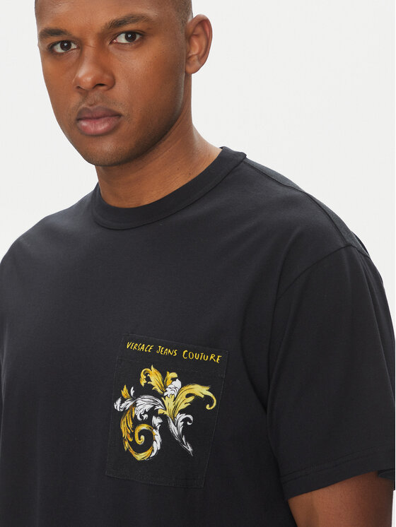 Versace Jeans Couture Versace Jeans Couture T-shirt 78GAH6RB Crna Regular Fit