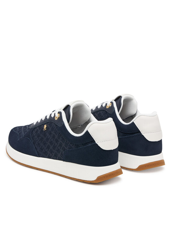 Tommy Hilfiger Sneakersy Tommy Hilfiger Th Runner Suede Monogram FW0FW09620 Tmavomodrá