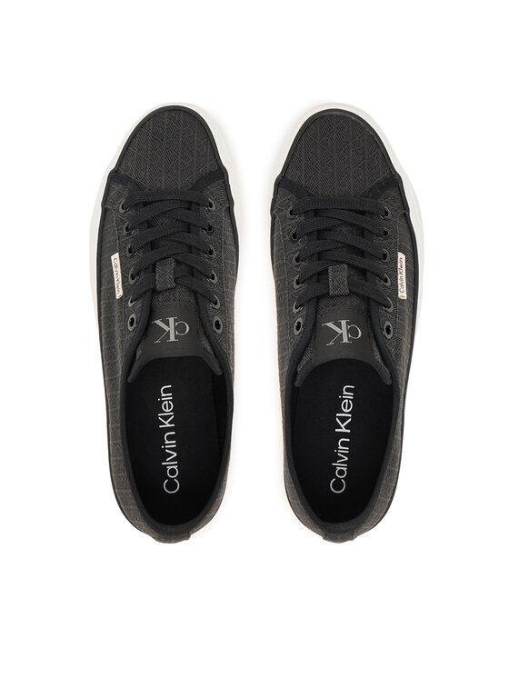 Calvin Klein Laisvalaikio batai Calvin Klein Vulc Flatf Laceup Jaq Aop HW0HW03265 Juoda