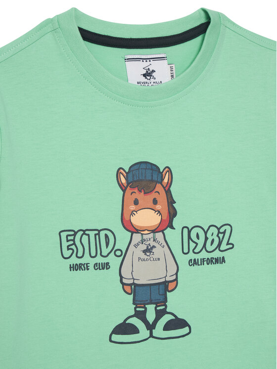 Beverly Hills Polo Club Beverly Hills Polo Club Футболка P-SS26B-TS0135 Зелений Regular Fit