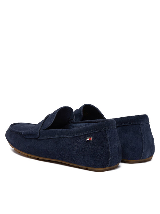 Tommy Hilfiger Mocasini Tommy Hilfiger Flag Soft Suede Driver Loafer FW0FW08558 Bleumarin