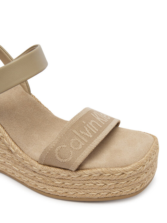 Calvin Klein Espadrilles Calvin Klein Wedge Espad 70 Webbing Lth HW0HW02901 Bēšs
