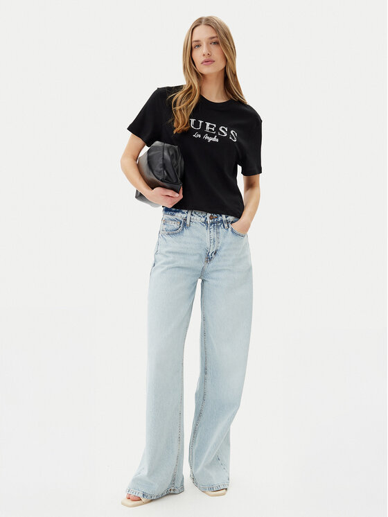 Guess Guess Футболка V5GI09 K9RM1 Чорний Regular Fit