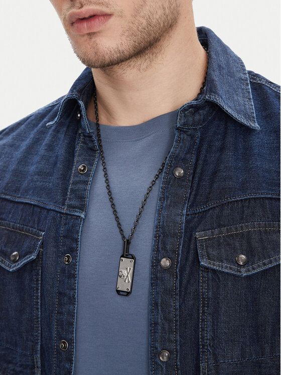 PHILIPP PLEIN Kaklarota PHILIPP PLEIN $Kull Bones PJWEA09NU Sudraba