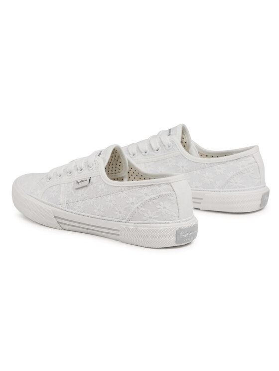 Pepe Jeans Tenisky Pepe Jeans Aberlady Lace PLS31153 Biela