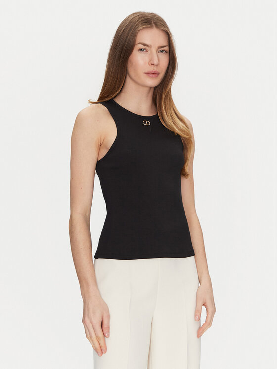 TWINSET TWINSET Топ 251TP2550 Чорний Slim Fit