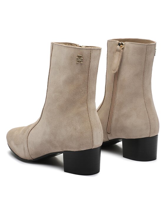 Tommy Hilfiger Čizme Tommy Hilfiger Th Feminine City Suede Bootie FW0FW07536 Bež