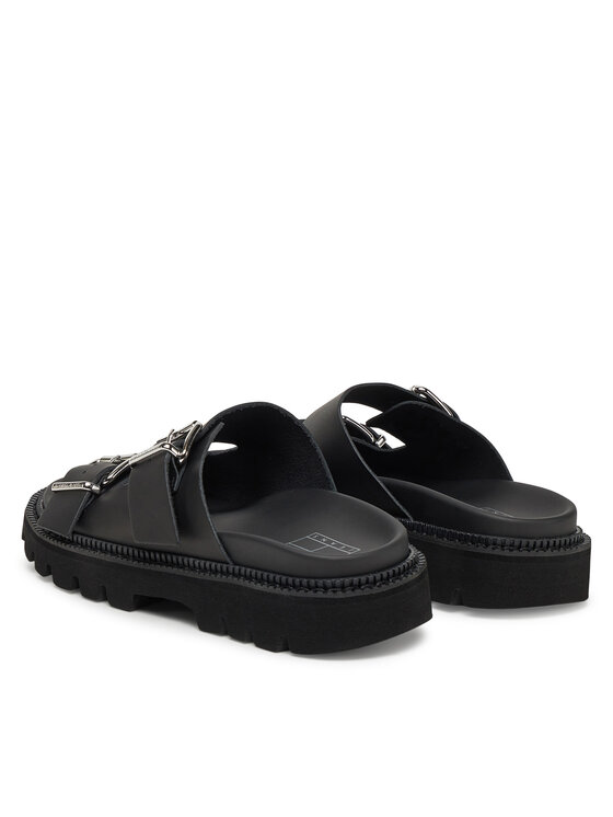 Tommy Jeans Чехли Tommy Jeans Double Strap Sandal EN0EN02753 Черен
