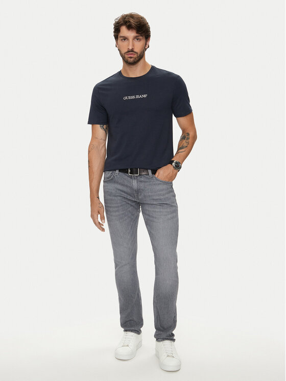 Guess Jeans Guess Jeans Marškinėliai M4YI52 K8HM0 Tamsiai mėlyna Slim Fit