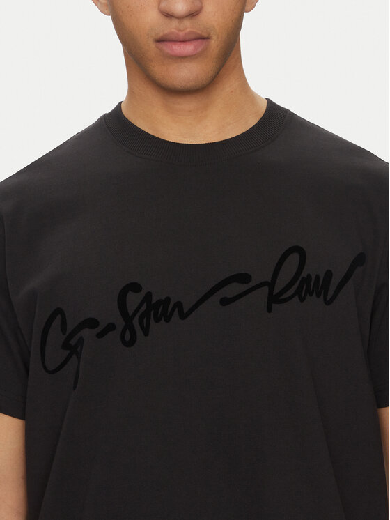 G-STAR G-Star Raw Футболка Floock G-Script D25148-C784 Чорний Regular Fit