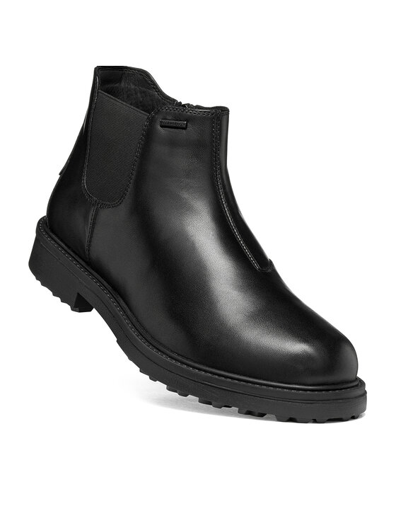 Geox Kotníková obuv s elastickým prvkem Geox U Lagorai + Grip B Abx U66HQB 00043 C9999 Černá