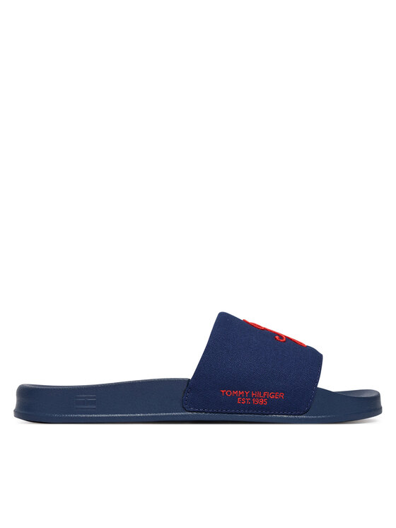 Tommy Hilfiger Iešļūcenes Tommy Hilfiger Logo Embroidery Canvas FM0FM05858 Tumši zils